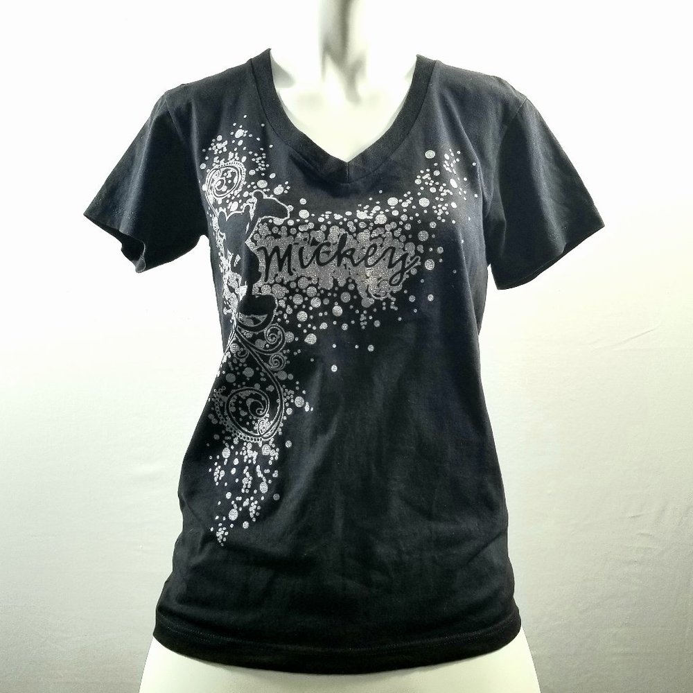 Disney Mickey Black & Silver T-Shirt